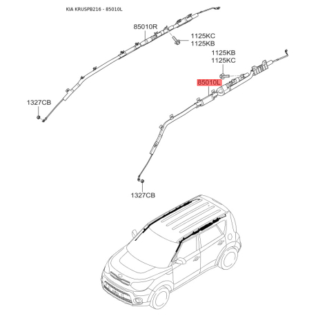 Устройство управления, подушка безопасности левое 85010-B2000 Mobis - 85010B2000 - схема с каталога 85010L, KRUSPB216 85010B2000