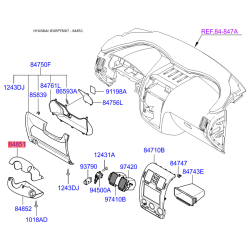 Накладка панели прибров (торпеды) верхняя 84850-1C500WK Mobis