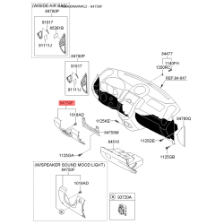 Накладка панелі приладів (торпеди) ліва нижня 84750-2K000WK Mobis
