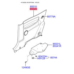 Обивка (накладка) салона правая 85520-1C510WK Mobis