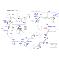 Трубопровід високого/низкого тиску, кондиціонер 97774-2B100 Mobis