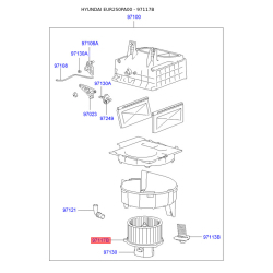 Електродвигун, вентиляція салону 97117-29900 Mobis