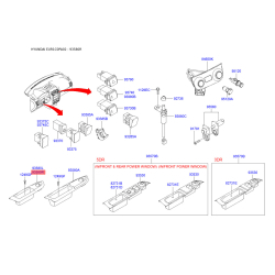Блок кнопок склопідйомника правий 93580-1C020BJ Mobis