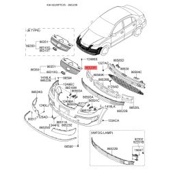Абсорбер (піна, амортизатор) бампера правий 86522-1G600 Mobis