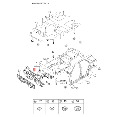 Блок керування, впорскування палива 39121-38290 Mobis - 3912138290 - схема з каталогу 1, EURK3E002A 3912138290