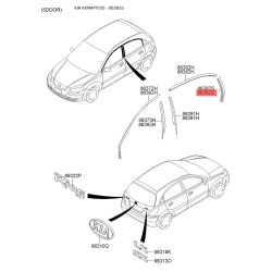 Облицовка / защитная накладка, боковина задняя левая 86383-1G201 Mobis