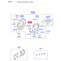 Система тяг та важелів, гальмівна система ліва 58356-3A000 Mobis