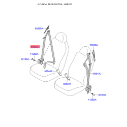 Ремінь безпеки правий 88820-1E401OR Mobis