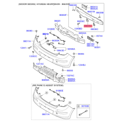 Кронштейн, буфер нижній 86635-2L000 Mobis