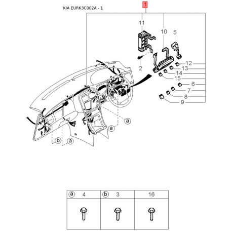 Решетка радиатора 86350-3C231 Mobis - 863503C231 - схема с каталога 1, EURK3C002A 863503C231
