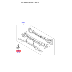 Накладка облицовки передней панели (жабо) левая верхняя 66755-1C300 Mobis