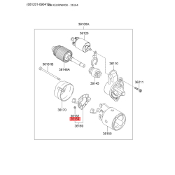 Вугільна щітка, стартер 36164-32510 Mobis