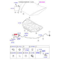 Замок капота 81195-2H000 Mobis