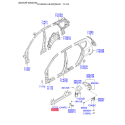 Порог пола (кузов) левый 71312-2LA20 Mobis