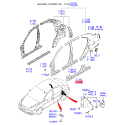 Поріг підлоги (кузов) правий 71322-1ED10 Mobis