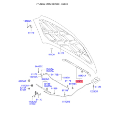 Шумоізоляція (теплоізоляція) капота 86430-2D000 Mobis