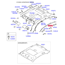 Ручка (поручень), внутреннее оснащение задняя левая 85340-3K601QD Mobis