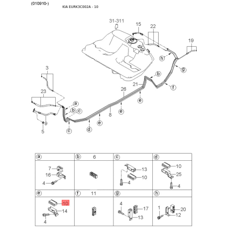 Многофункциональное реле 95224-29050 Mobis - 9522429050 - схема с каталога 10, EURK3C002A 9522429050