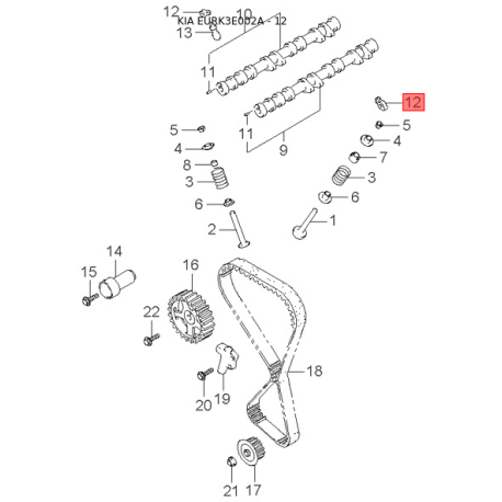 Вентилятор радиатора охлаждения 97731-3E200 Mobis - 977313E200 - схема с каталога 12, EURK3E002A 977313E200
