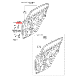 Петля бічних дверей ліва верхня 79330-1G000 Mobis