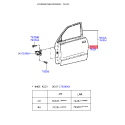 Двері, кузов ліві 76111-22510 Mobis