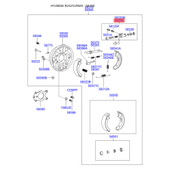 Циліндр гальмівний задній правий 58380-02000 Mobis