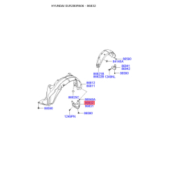 Бризговик передній правий 86860-2B000 Mobis