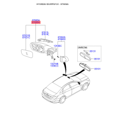 Зеркало наружное заднее правое 87620-3S350 Mobis