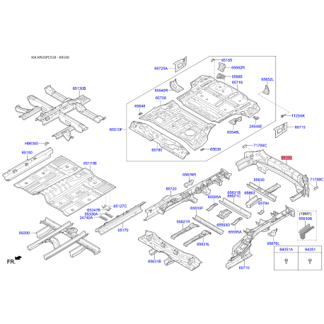 Лонжерон підлоги багажника 65910-C5000 Mobis - 65910C5000 - схема з каталогу 69100, KRUSPC518 65910C5000
