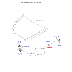 Тросик замка капота 81190-1E000 Mobis
