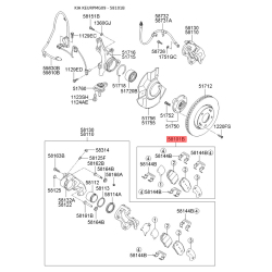 Колодки тормозные дисковые комплект 58101-3KA40 Mobis