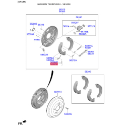 Пружина стяжна нижня колодок стоянкового гальма права 58345-25000 Mobis