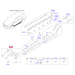 Обшивка (подкрылок), колесная ниша правая 87712-B8000CA Mobis