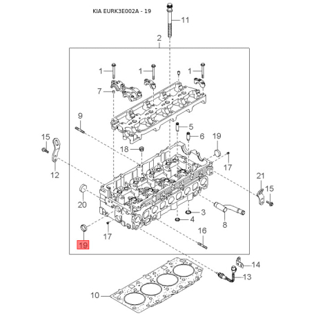 Топливопровод 57530-3E010 Mobis - 575303E010 - схема с каталога 19, EURK3E002A 575303E010