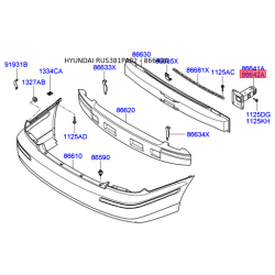 Кронштейн, буфер правый 86642-3D000 Mobis
