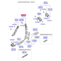 Обивка (накладка) салона правая верхняя 85840-2B010J9 Mobis