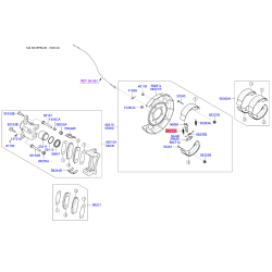 Пружина стяжна нижня колодок стоянкового гальма 58255-3E000 Mobis