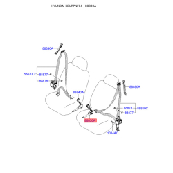 Крепление и натяжение ремень безопасности левое 88830-3K021QD Mobis