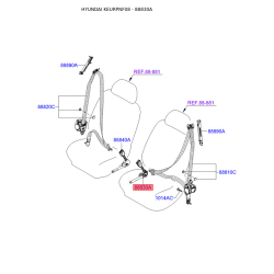 Крепление и натяжение ремень безопасности левое 88830-3K920HZ Mobis