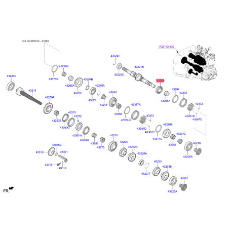 Шестерня, первичный вал 43260-26210 Mobis - 4326026210 - схема с каталога 43260, CEURPIX24 4326026210