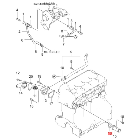 Кронштейн, паливопровід 31323-26910 Mobis - 3132326910 - схема з каталогу 16, EURK3E002A 3132326910