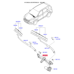 Привід склоочисника, система очищення вікон 98120-4Z000 Mobis