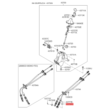 Кільце (шайба) упорне КПП 43750-36000 Mobis - 4375036000 - схема з каталогу 43750G, SEURPSLZ14 4375036000