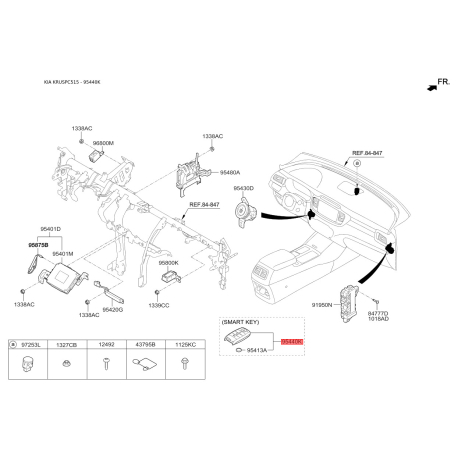 Брелок без ключа 95440-C5100 Mobis - 95440C5100 - схема з каталогу 95440K, KRUSPC515 95440C5100