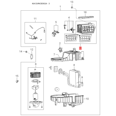 Кронштейн системы выпуска ОГ 28525-38431 Mobis - 2852538431 - схема с каталога 3, EURK3E002A 2852538431