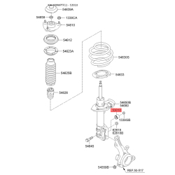Сайлентблок тяги передньої поперечної внутрішній і зовнішній (задня підвіска) 54699-2T000 Mobis