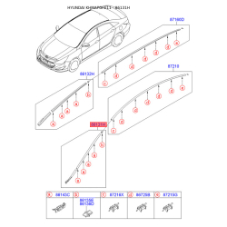 Молдинг крыши левый 86131-3S000 Mobis
