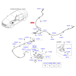 Трос стоянкової гальмівної системи правий 59770-C1100 Mobis