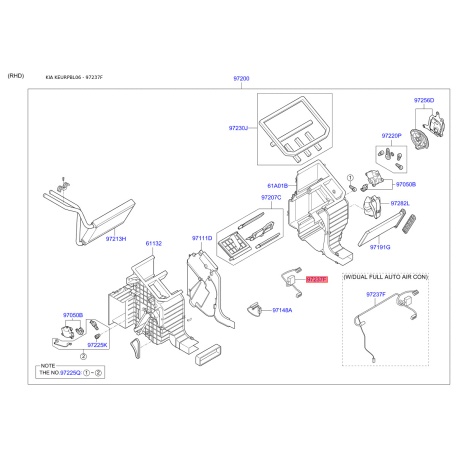 Проводка (жгут, коса) торпеды 97237-3E060 Mobis - 972373E060 - схема с каталога 97237F, KEURPBL06 972373E060