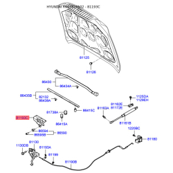 Кронштейн троса капота 81193-3D000 Mobis